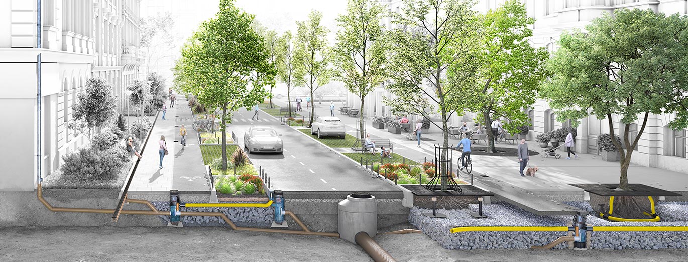 ACO Österreich Baukastensystem Schwammstadt Header ACO Österreich Baukastensystem Schwammstadt Header