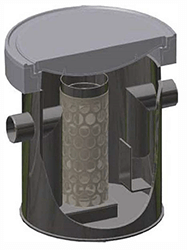 Свободно стоящ коалесцентен сепаратор за нефтопродукти без утаечен резервоар, с възможност за бетонов или пластмасов капак